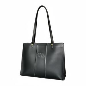 Christian Dior Vintage Black Leather Shoulder Bag